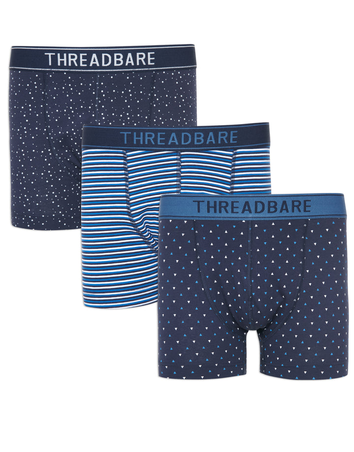 Blue Mix Boxer Shorts (3 Pack)