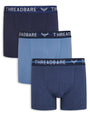 Blue Hipster Fit Boxer Shorts (3 Pack)