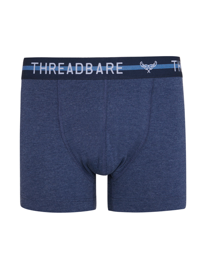Blue Hipster Fit Boxer Shorts (3 Pack)