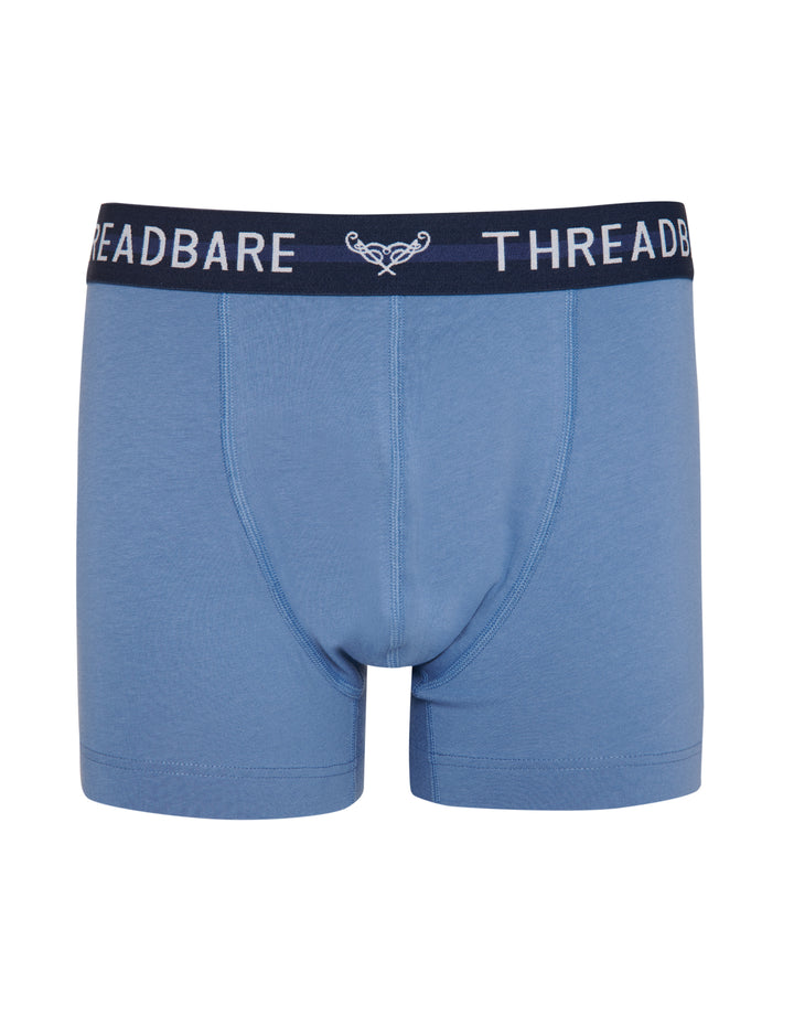 Blue Hipster Fit Boxer Shorts (3 Pack)