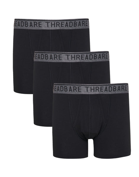 Men's Black Boxer Shorts (3 Pack) – Threadbare