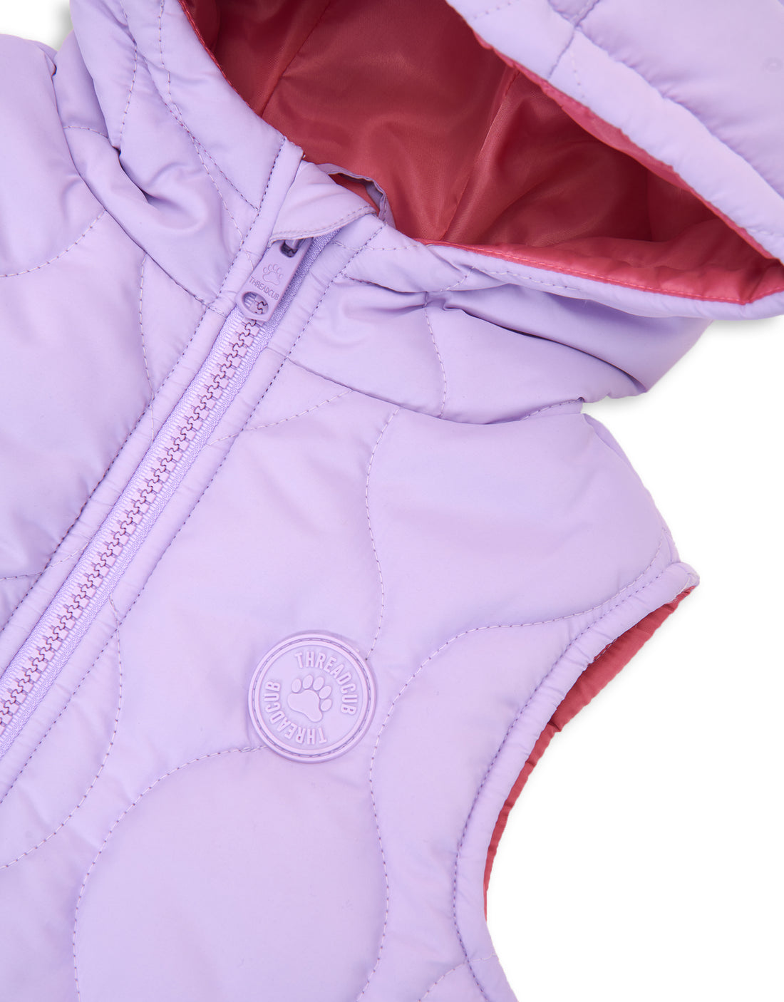 Girls' Toddler Lilac Purple Onion Quilted Kids' Gilet Threadbare
