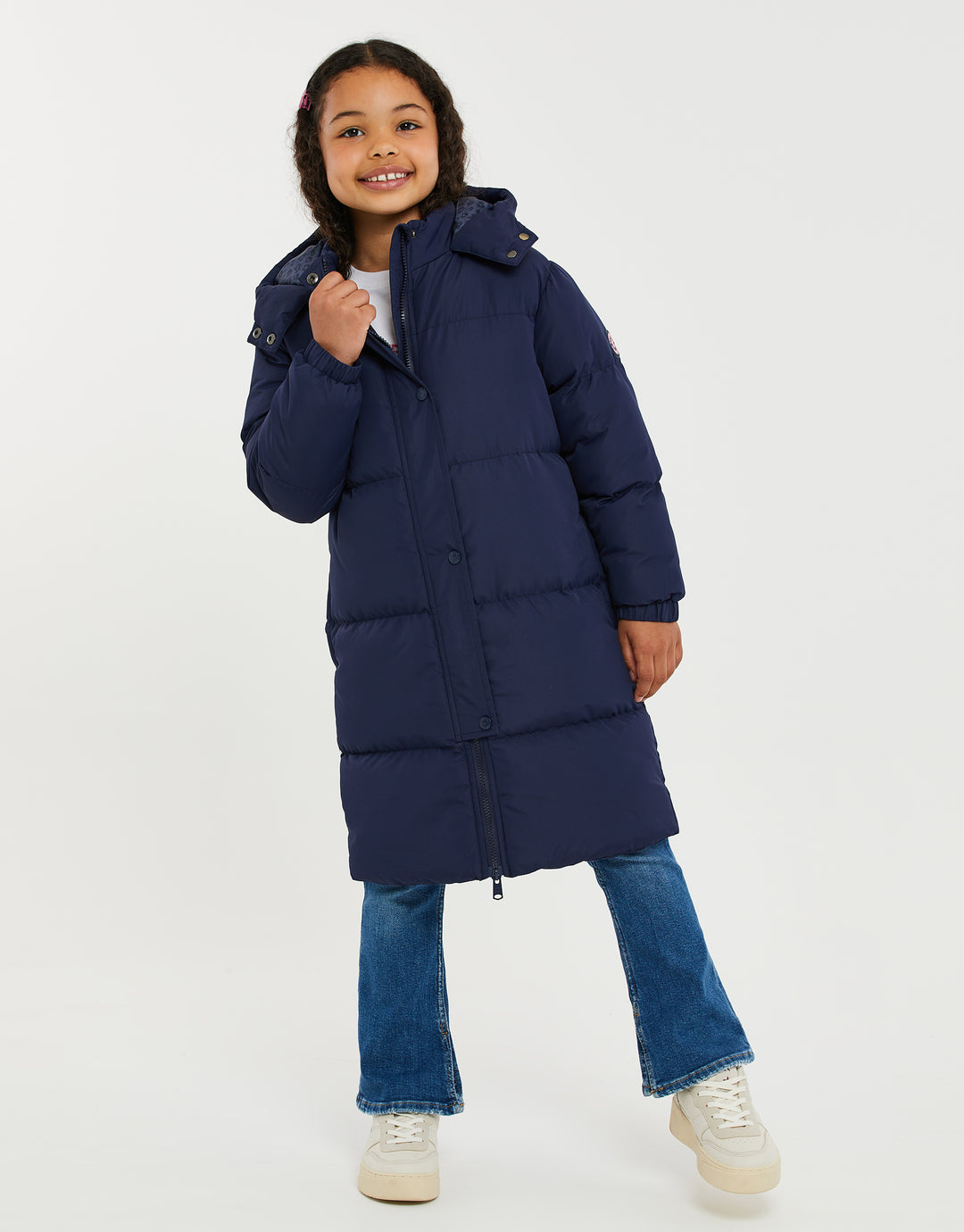Threadgirls Girls' Navy Longline Puffer Jacket