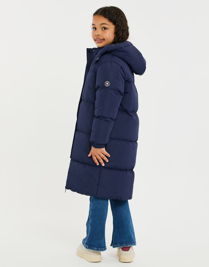 Threadgirls Girls' Navy Longline Puffer Jacket