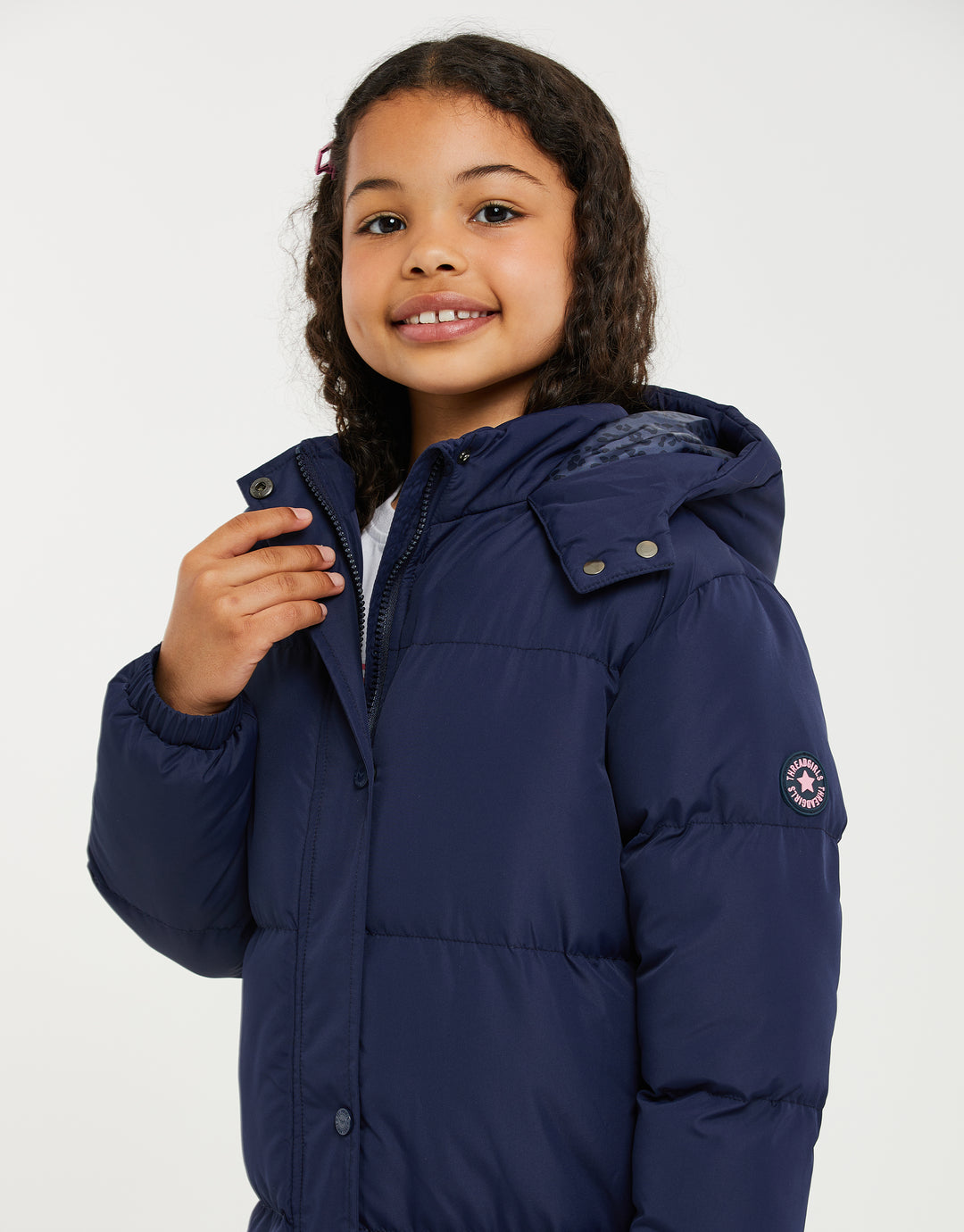 Threadgirls Girls' Navy Longline Puffer Jacket