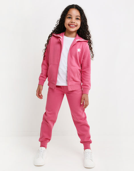 Girls' Pink Loungewear Kids' Hoodie & Joggers Co-ord (2-Piece Set ...