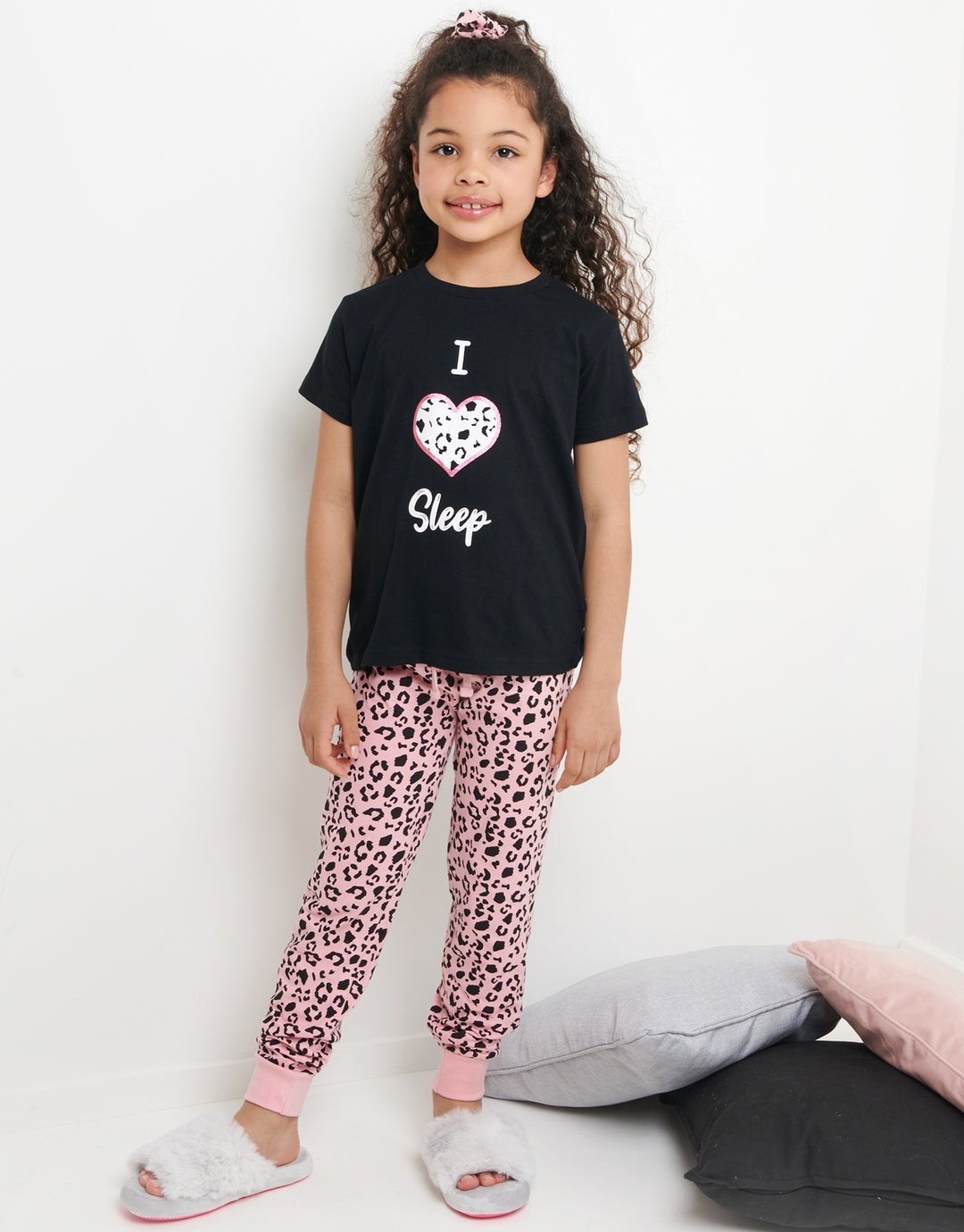 Threadgirls Girls' Black Pyjamas (2-Piece Set)