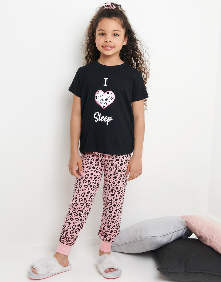 Threadgirls Girls' Black Pyjamas (2-Piece Set)