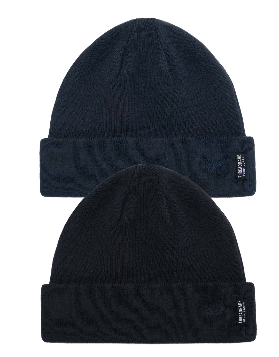 Black & Navy Knitted Hats (2 Pack)