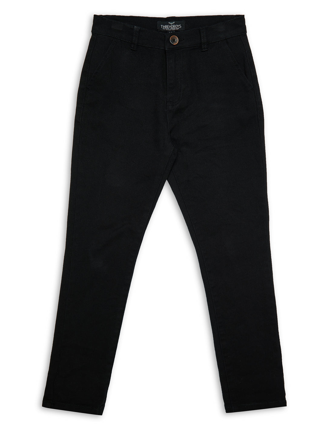 Boys' Black Stretch Twill Kids' Chino Trousers – Threadbare