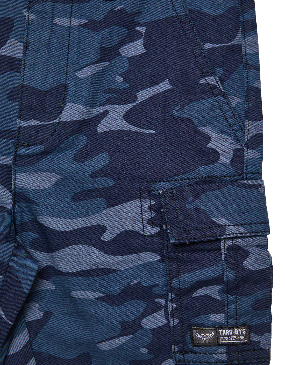 Boys' Blue Camo Print Cotton Kids' Cargo Shorts – Threadbare