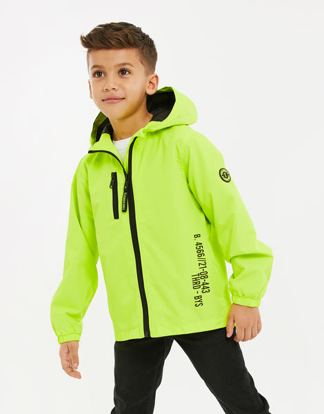 Boys' Lime Green Lightweight Hooded Zip-Through Mac Kids' Jacket ...