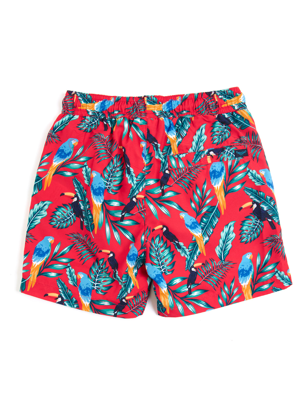 Threadboys Boys' Red Tropical Print Swim Shorts & Bucket Hat (2-Piece Set)