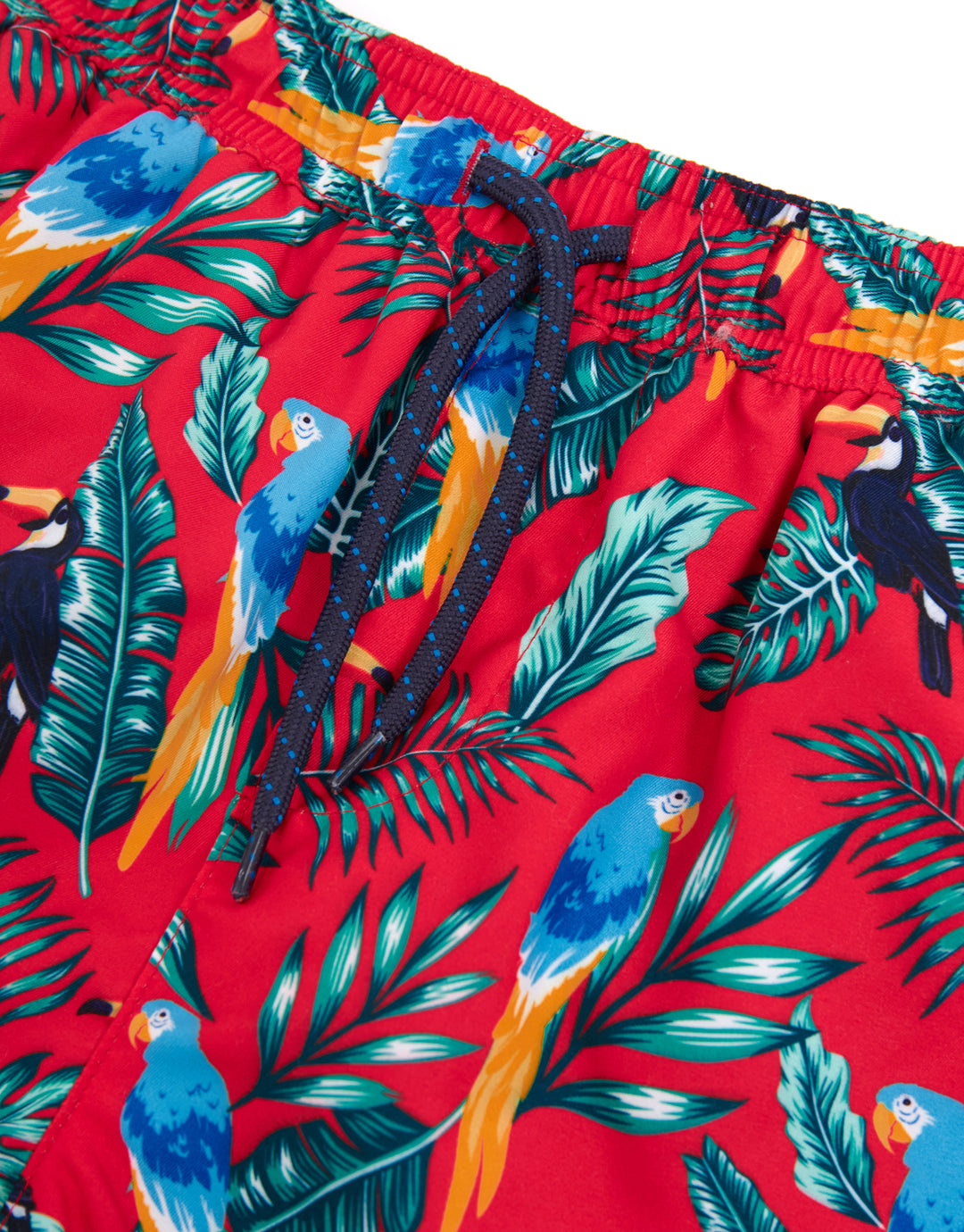 Threadboys Boys' Red Tropical Print Swim Shorts & Bucket Hat (2-Piece Set)