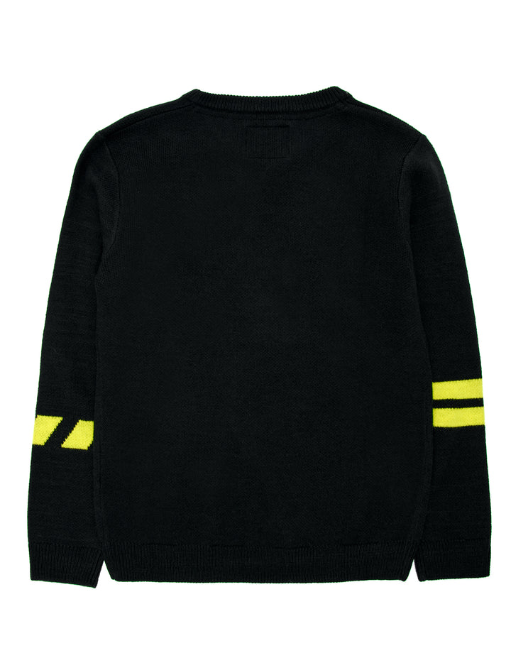 Rooftop Black Patterned Neon Text Jumpers