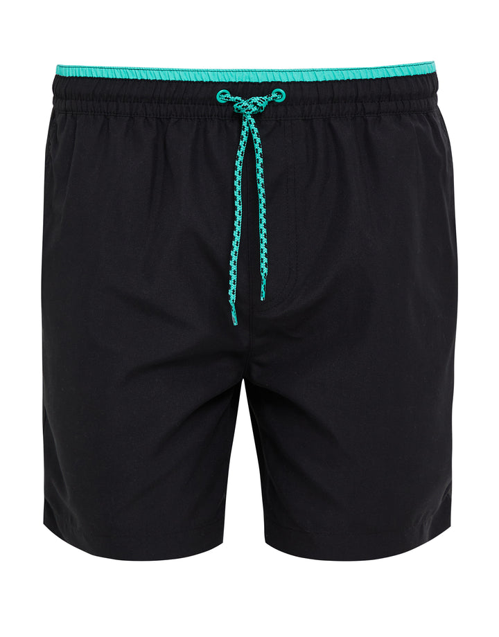 Black Contrast Logo Swim Shorts