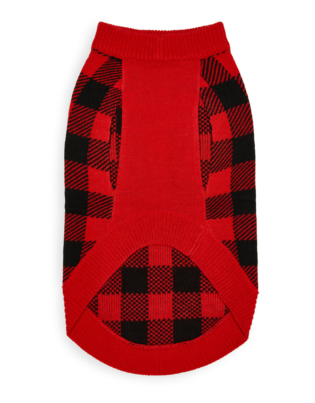 Dogs' Red & Black Check Print Knitted Jumper – Threadbare