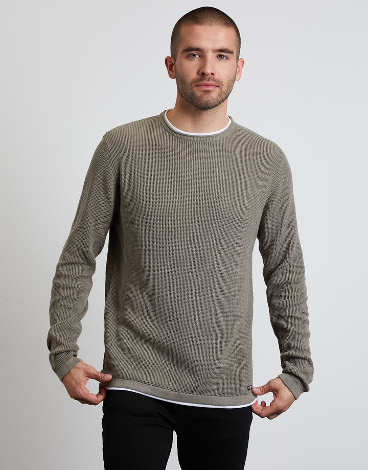 Sage Green Mock T-Shirt Jumper