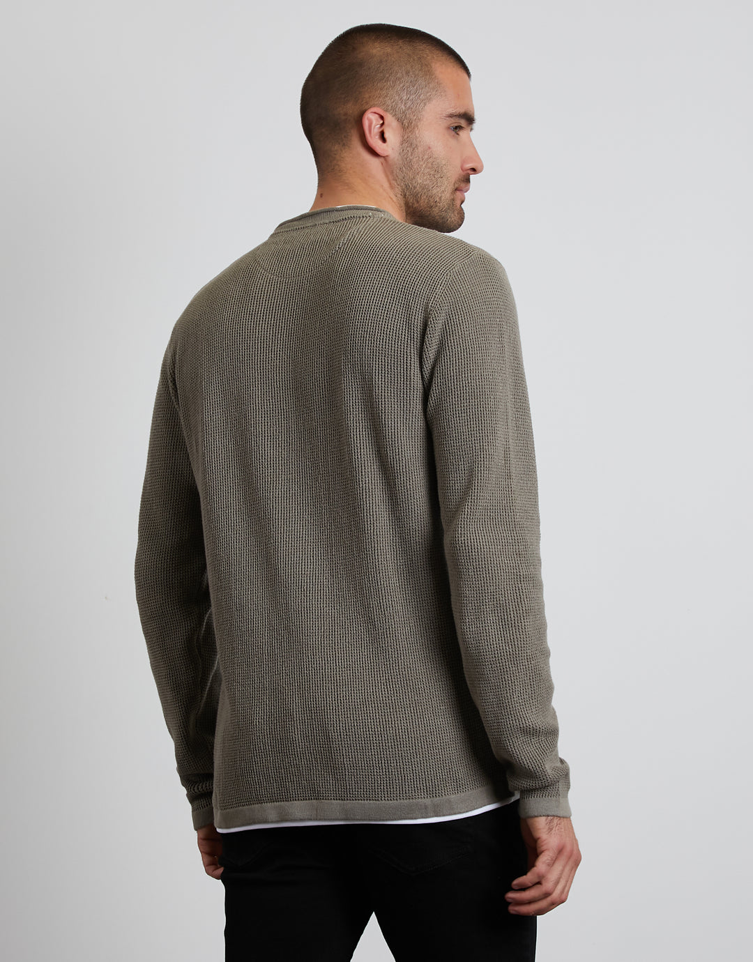 Sage Green Mock T-Shirt Jumper