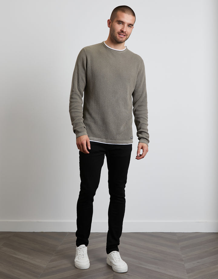 Sage Green Mock T-Shirt Jumper