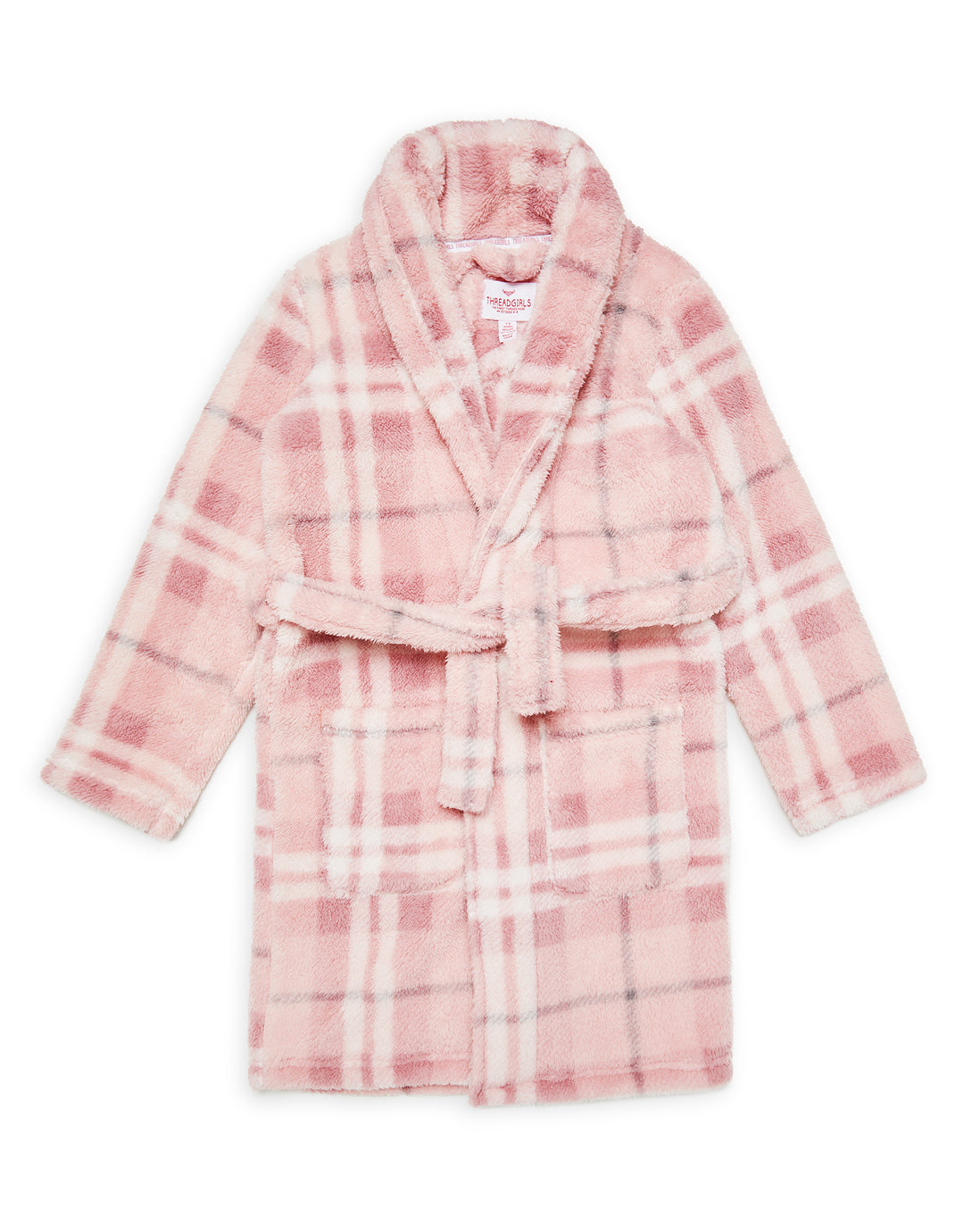 Threadgirls Girls' Pink Check Dressing Gown