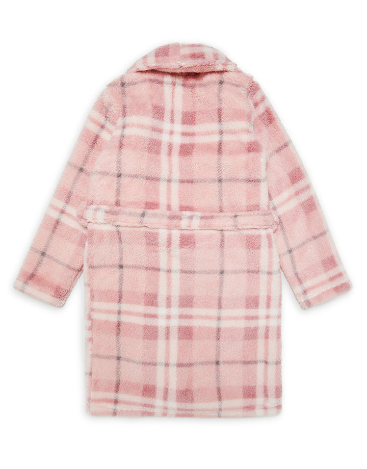Threadgirls Girls' Pink Check Dressing Gown
