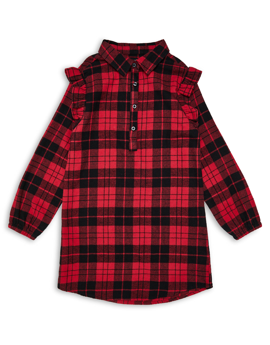 Threadgirls Girls' Red Check Flannel Dress