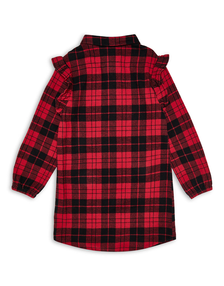 Threadgirls Girls' Red Check Flannel Dress