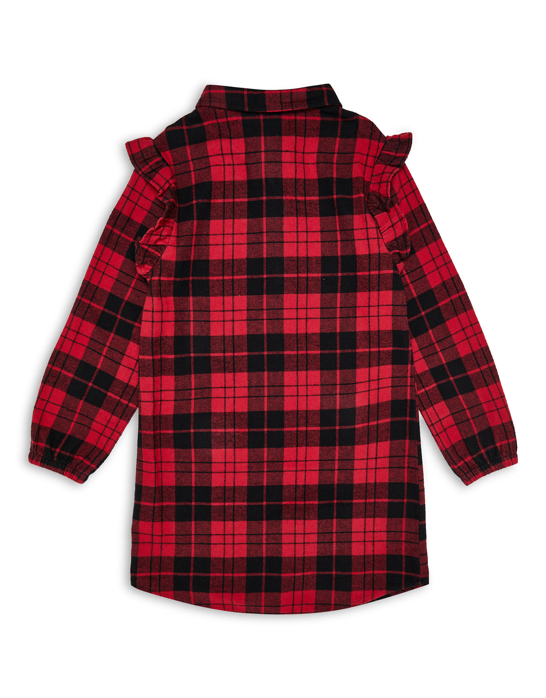 Girls' Red Check Flannel Peter Pan Collar Kids' Shirt Dress – Threadbare