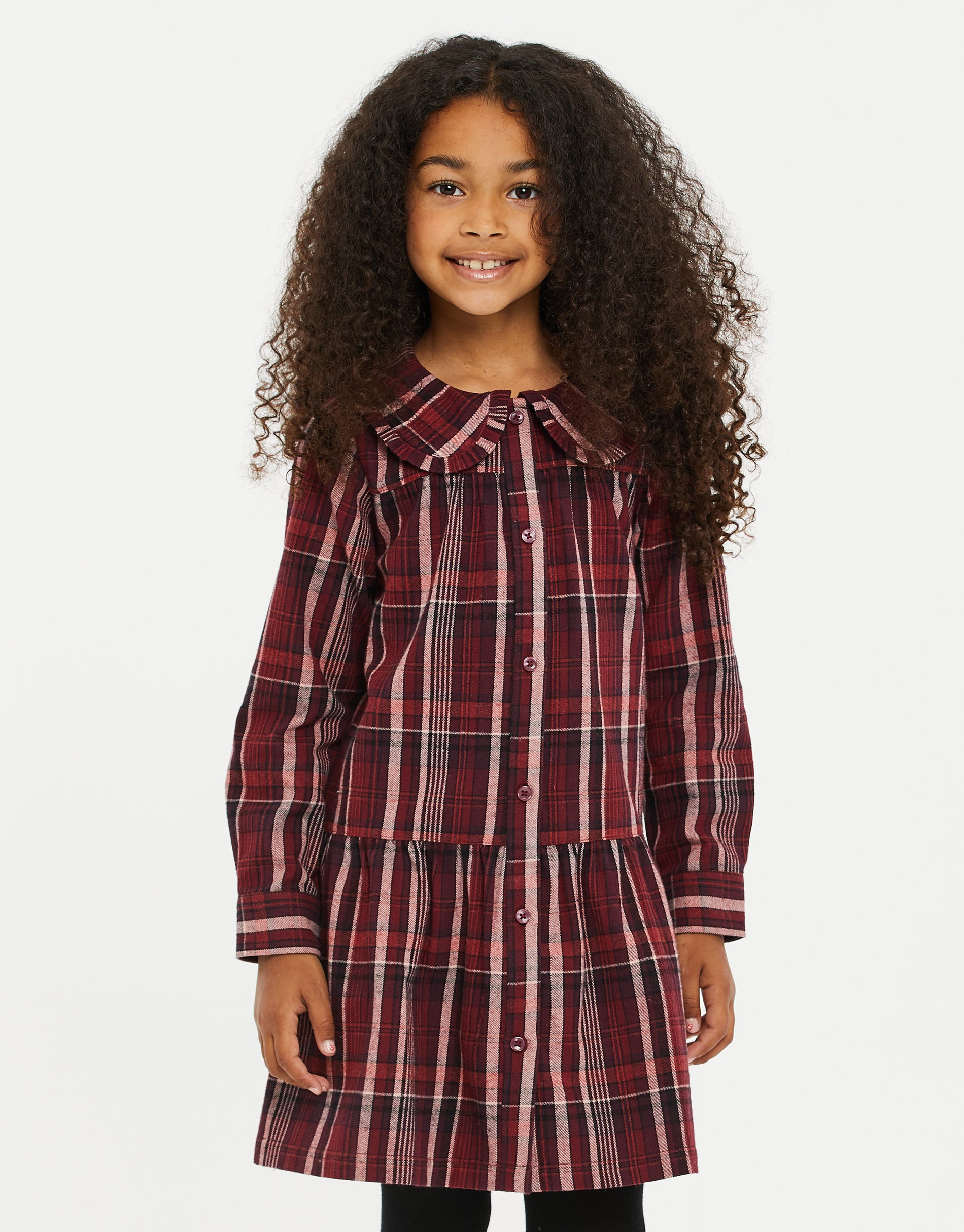 Girls red 2025 check dress