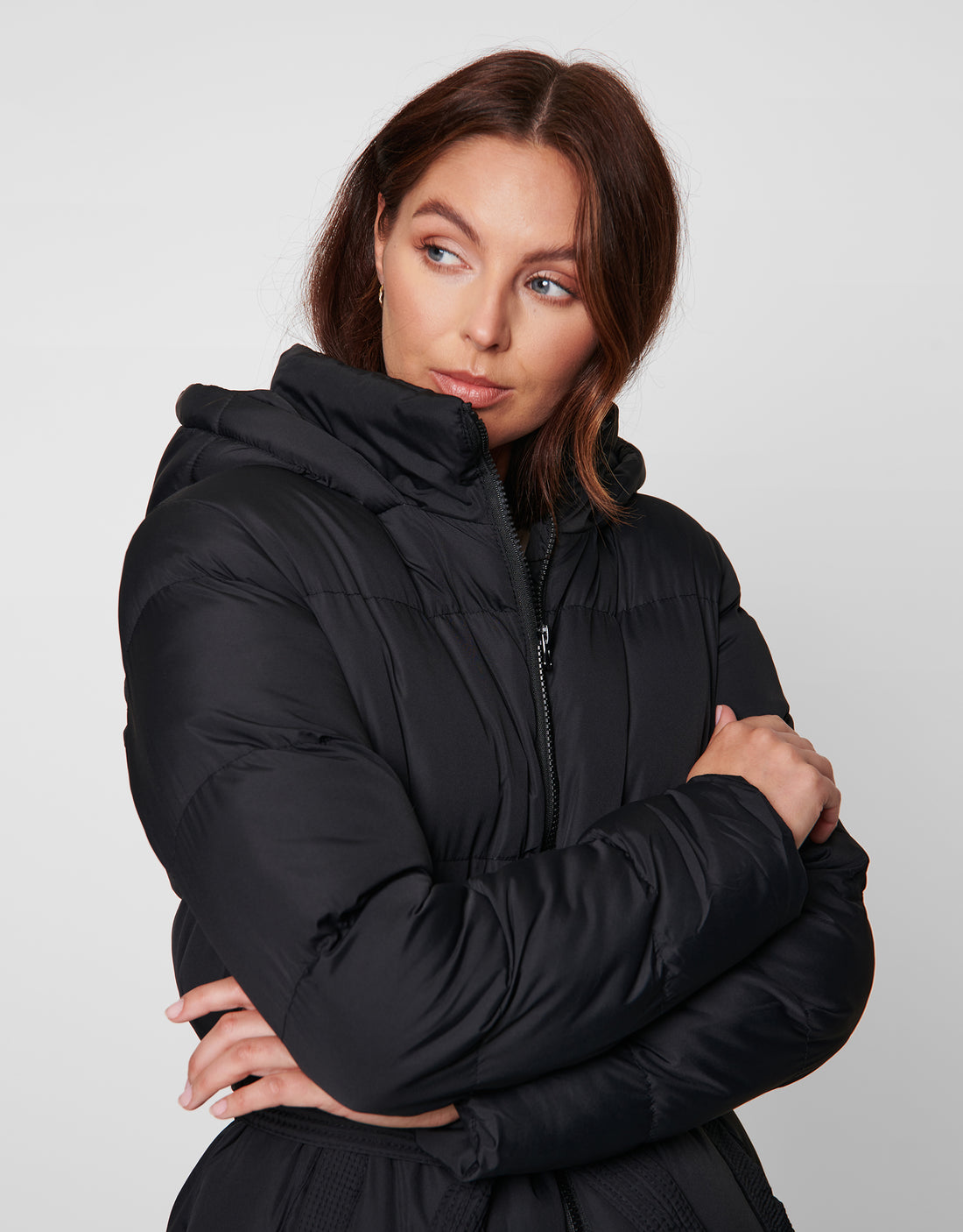 Women's Black Longline Puffer Jacket – Threadbare