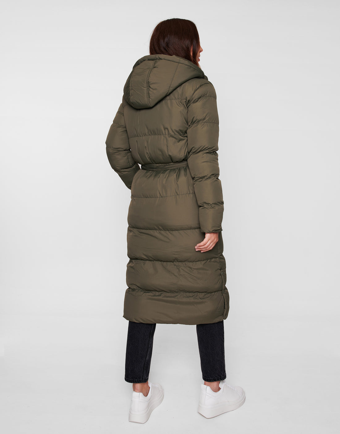 Women's Khaki Longline Puffer Jacket – Threadbare
