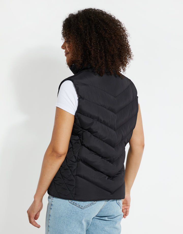 Black Quilted Gilet