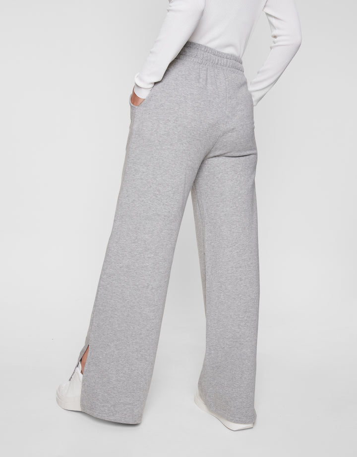 Honey Grey Marl Plain Wide Leg Joggers