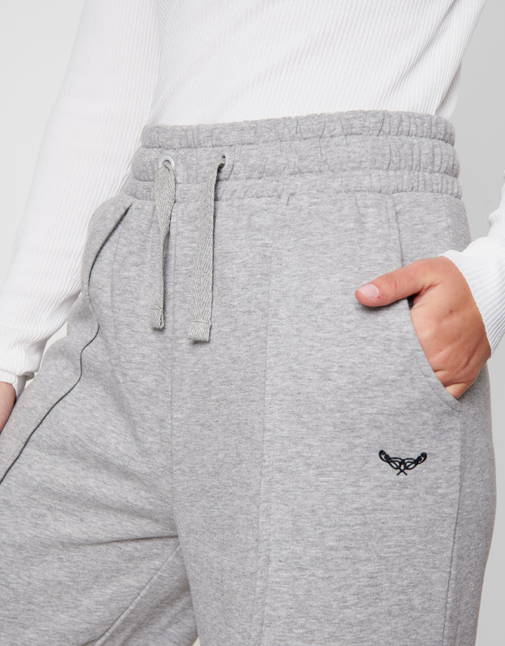 Honey Grey Marl Plain Wide Leg Joggers