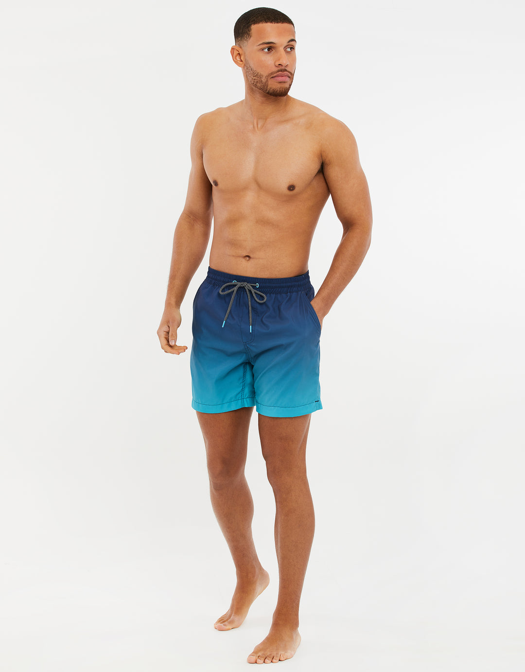 Aqua Blue Ombré Swim Shorts