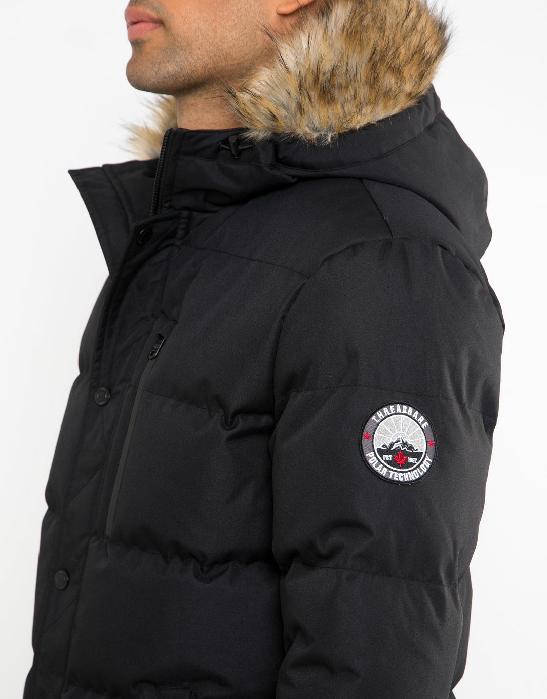 Arnwood Black Plain Padded Jacket
