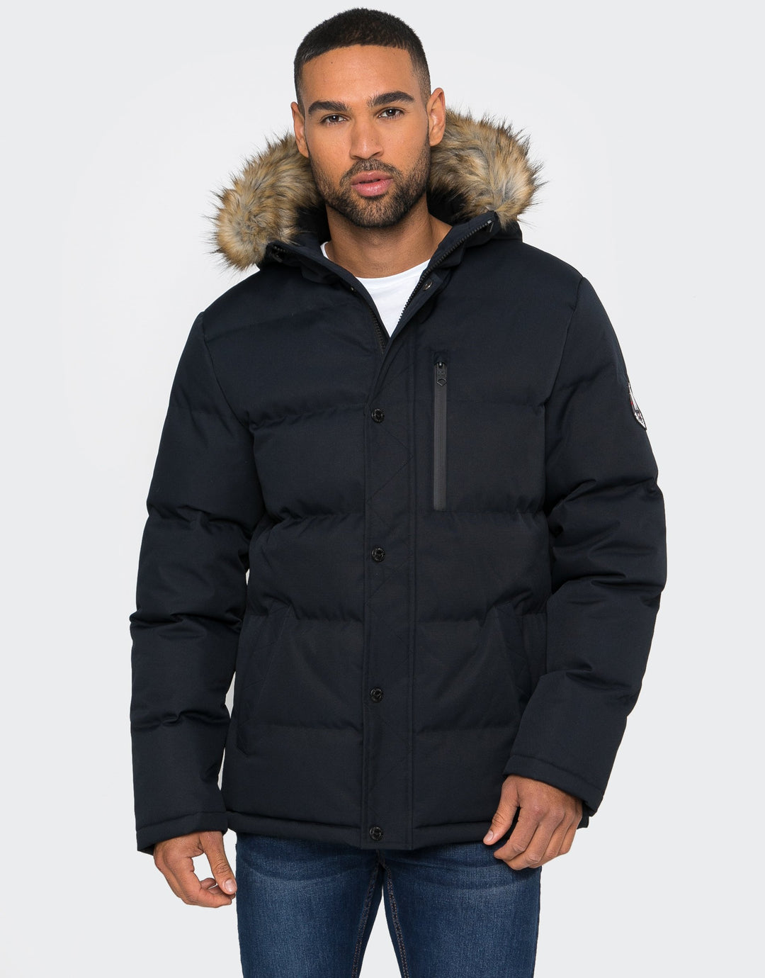 Arnwood Navy Plain Padded Jacket