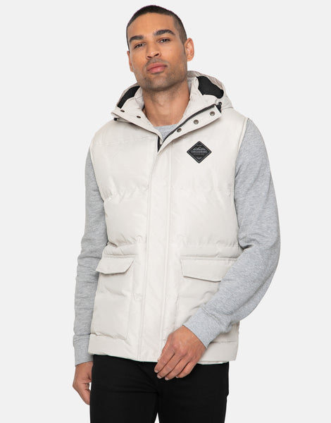 Men's Stone Quilted Padded Hooded Gilet – Threadbare