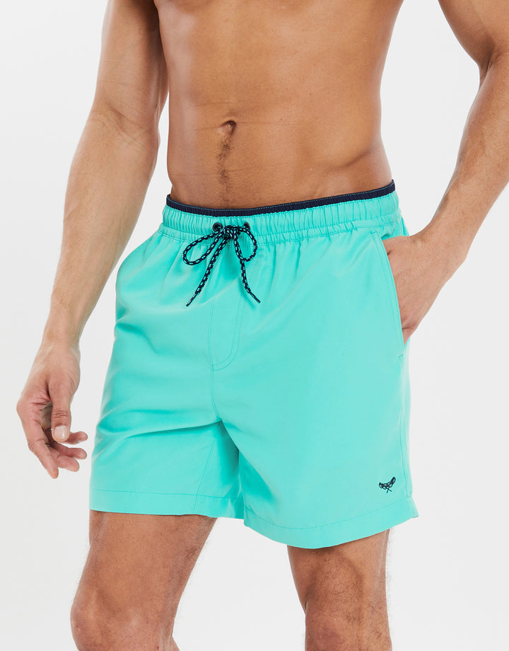 Atlantis Blue Contrast Logo Swim Shorts