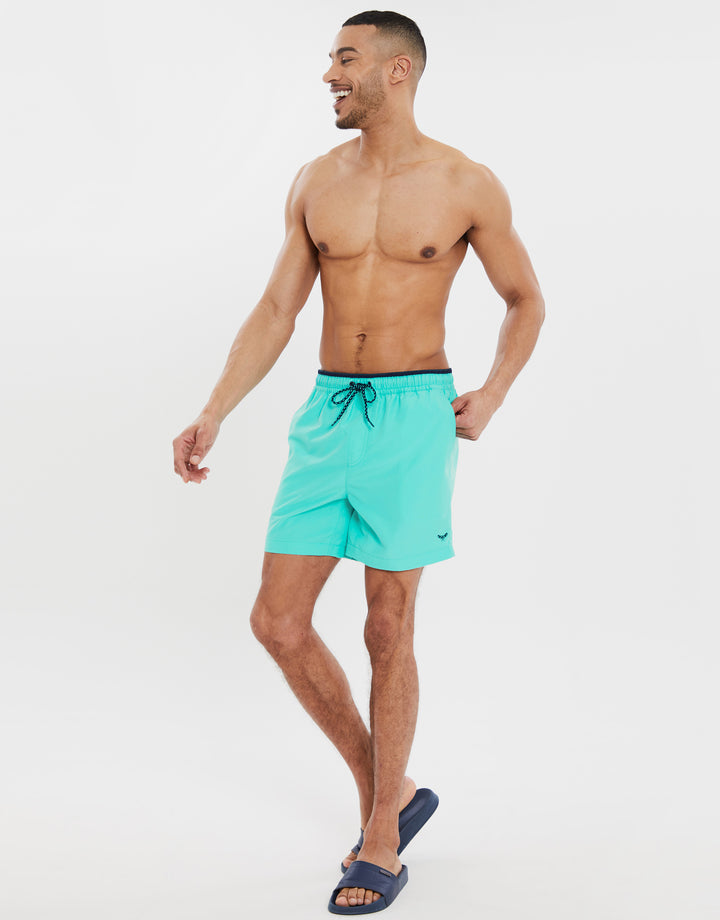 Atlantis Blue Contrast Logo Swim Shorts