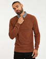 Auburn Brown Mock Shirt Knitted Jumper