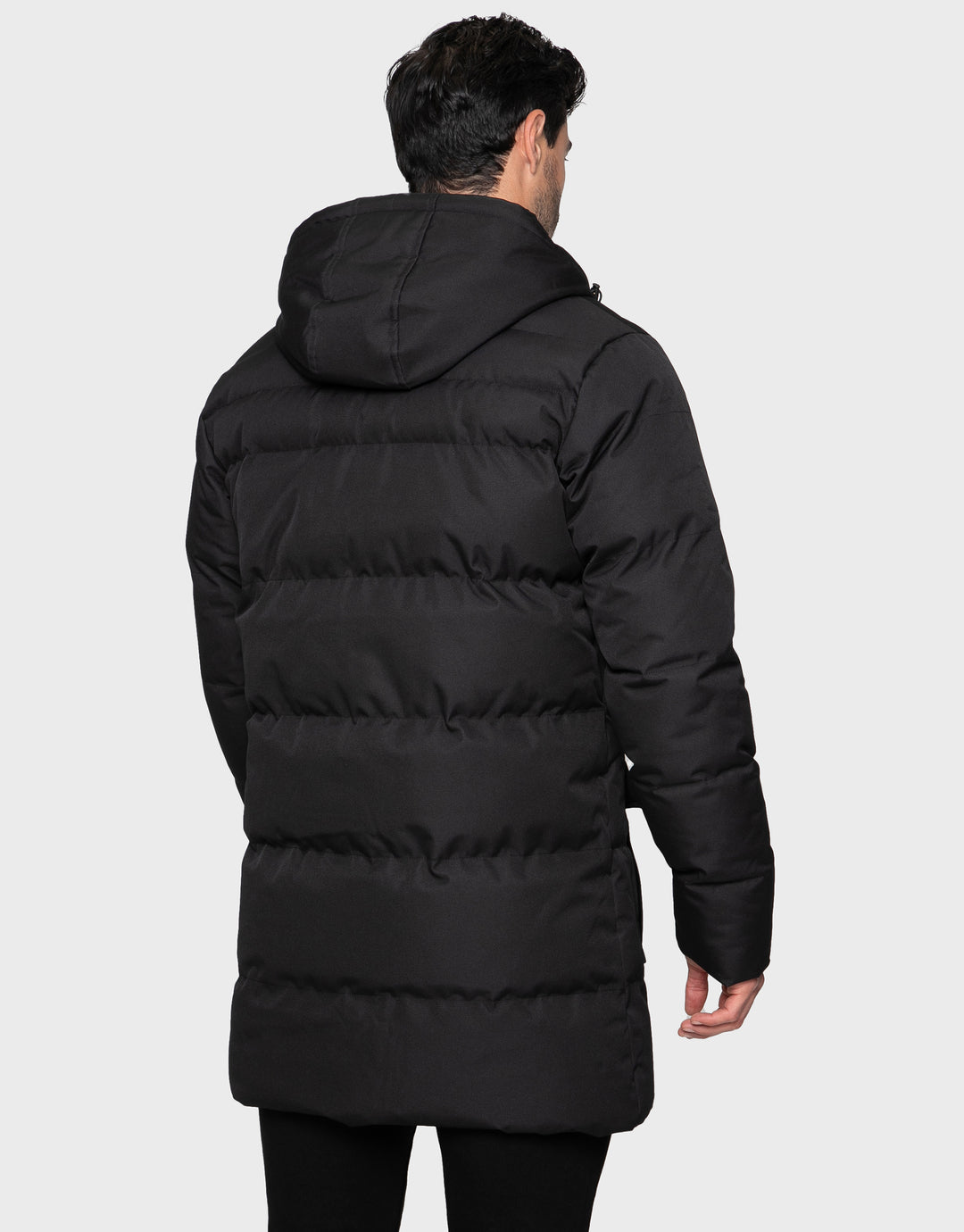 Belle Vue Black Padded Long Line Jacket