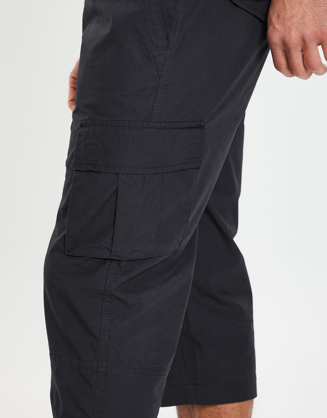 Black 3/4 Length Cargo Pants