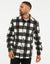 Black Check Faux Borg Shacket