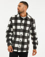 Black Check Faux Borg Shacket