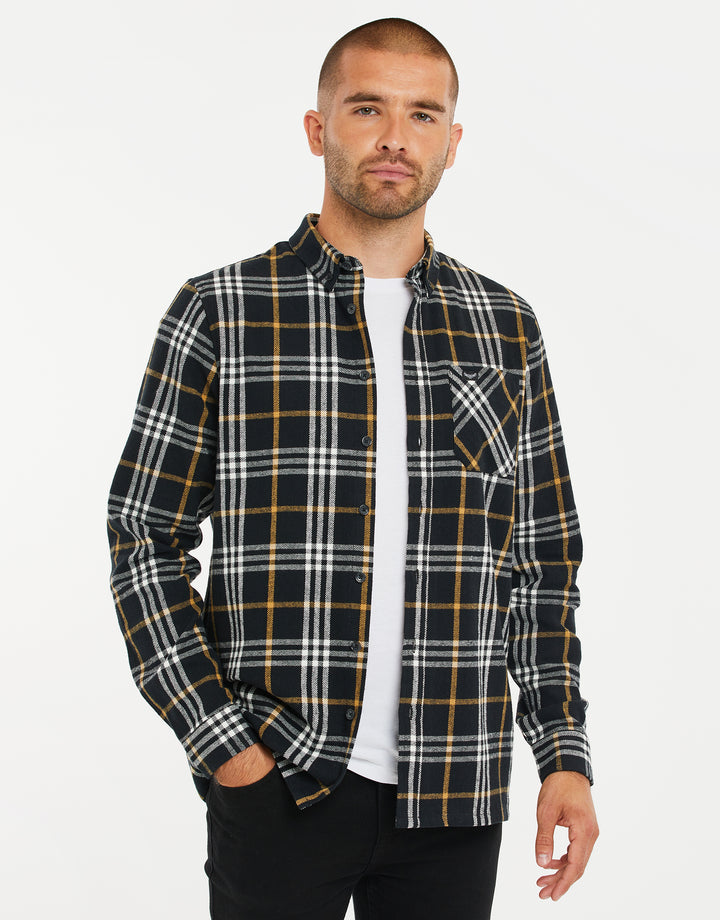 Black Check Long Sleeve Shirt