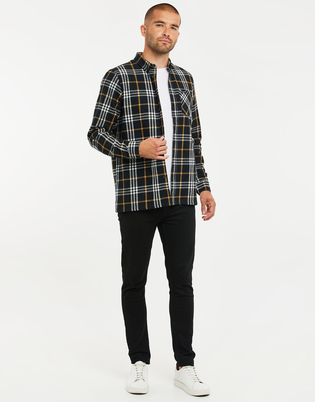 Black Check Long Sleeve Shirt