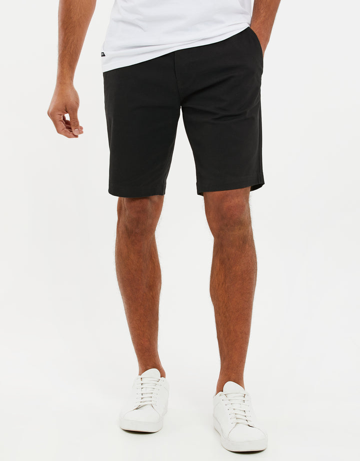 Black Slim Fit Chino Shorts