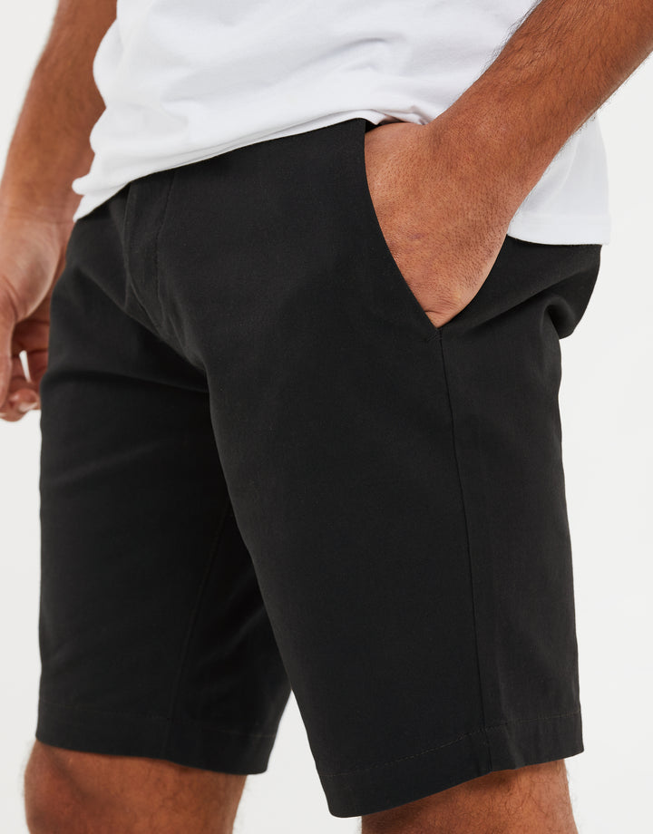 Black Slim Fit Chino Shorts